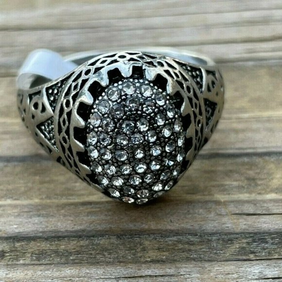 Fashion Ring Crystals Accent Unisex Fashion Turkish Style Jewelry Rings Size 11 - Picture 12 of 12